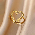 Anti Tarnish Heart Themed Adjustable Finger Ring