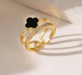 Anti Tarnish Clover Themed Adjustable Finger Ring