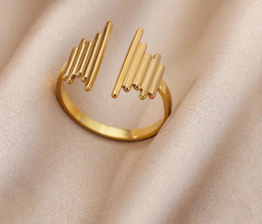 Anti Tarnish Contemporary Adjustable Ring