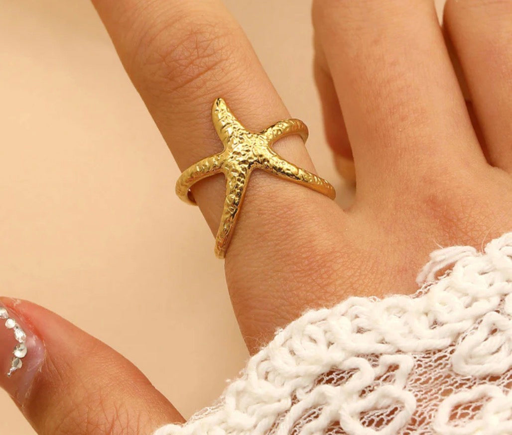 Anti Tarnish Star Themed Contemporary Adjustable Ring