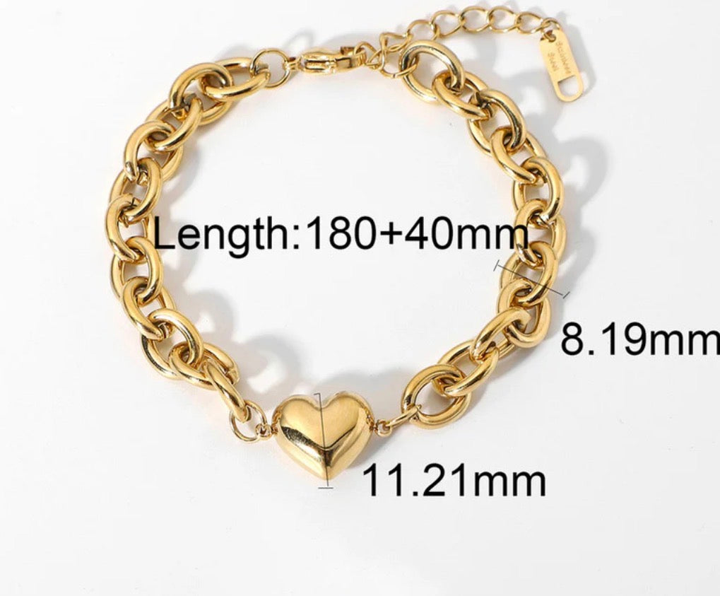 Anti Tarnish Heart themed Wraparound Bracelet