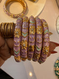 Lilac Anti tarnish Enamel Bangles (Single) Openable & Free-size