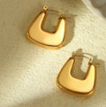 Anti Tarnish Chunky Geometric Statement Hoop Earrings