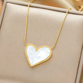 Anti Tarnish Heart Themed MOP Pendant Necklace