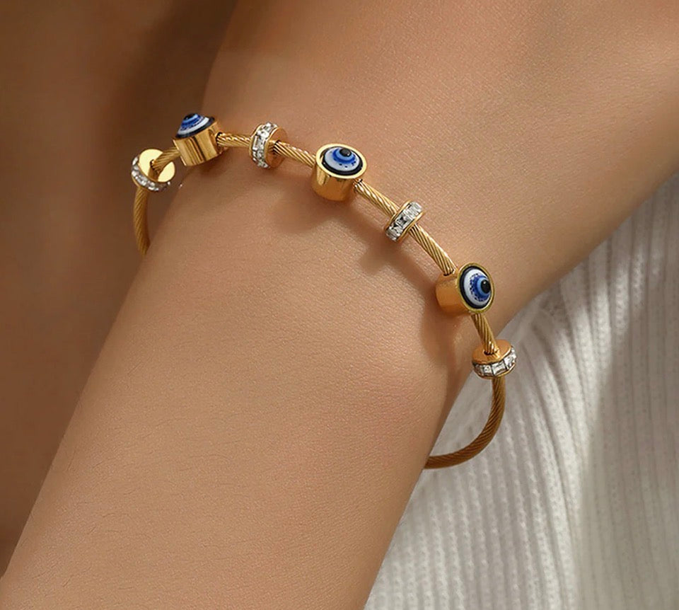 Anti Tarnish Evil Eye Bracelet