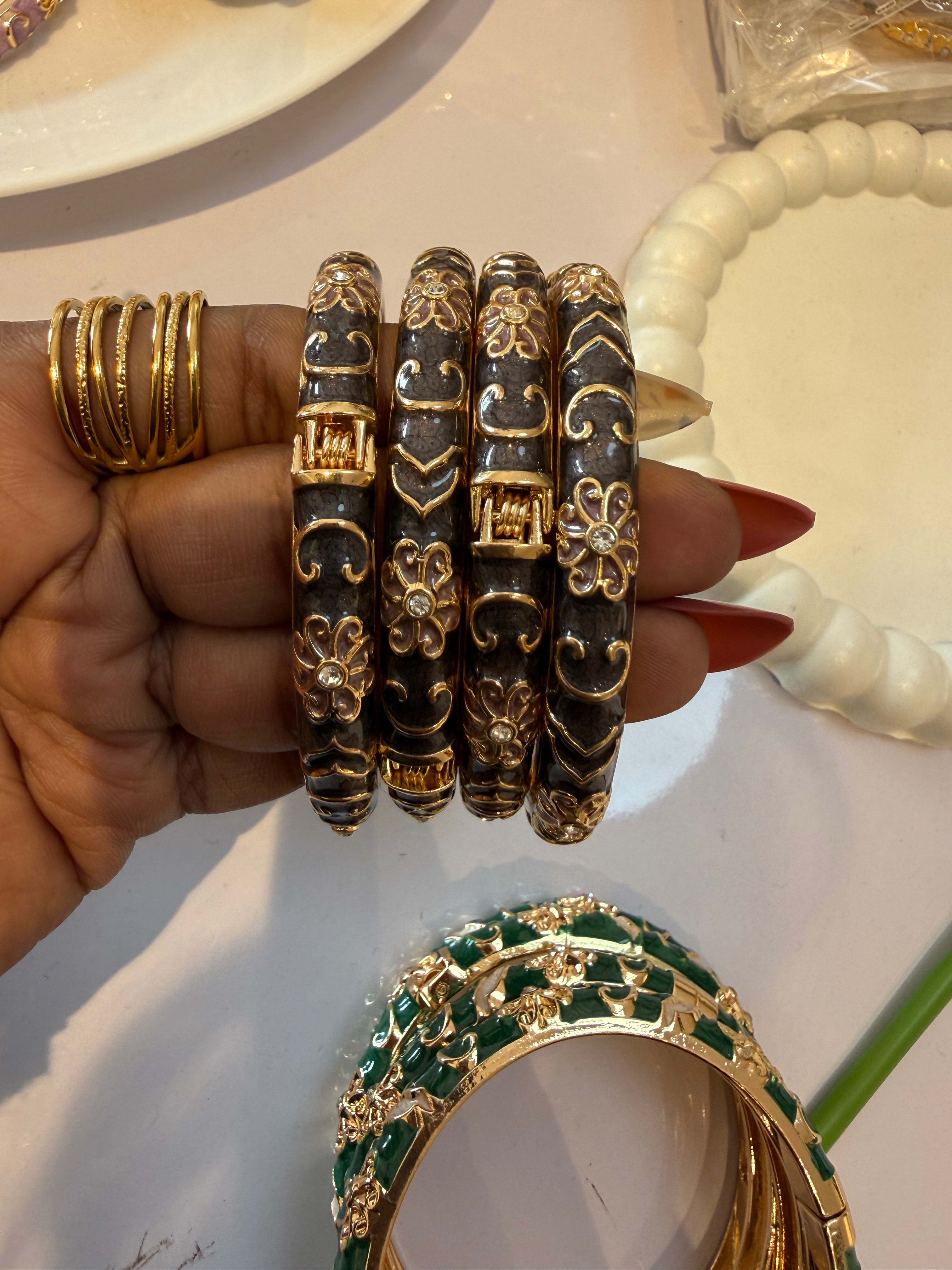 Anti tarnish Enamel Bangles (Single) Openable & Free-size