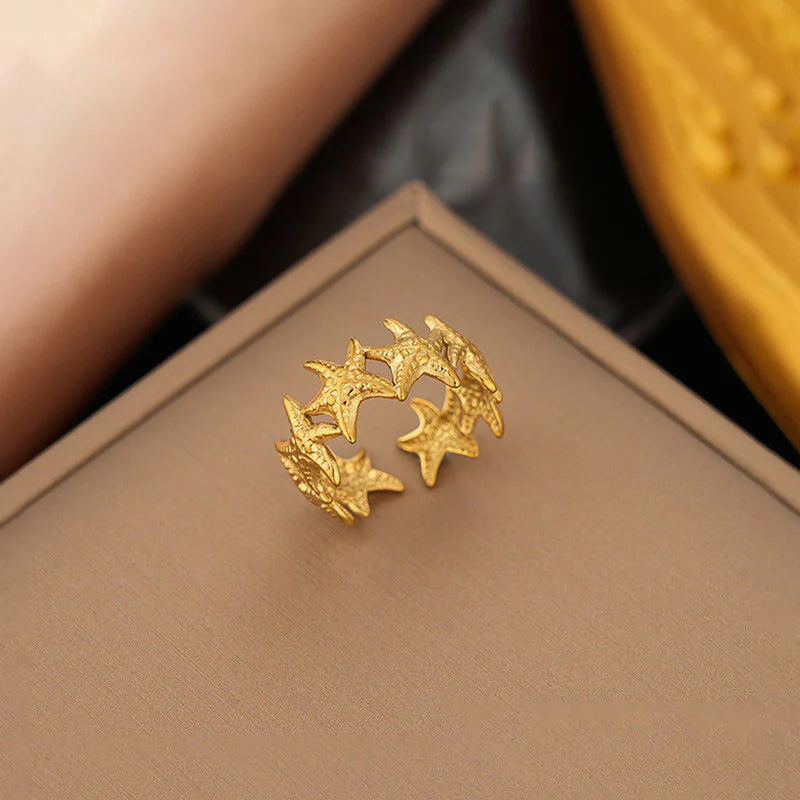 Anti Tarnish Star Themed Contemporary Ring