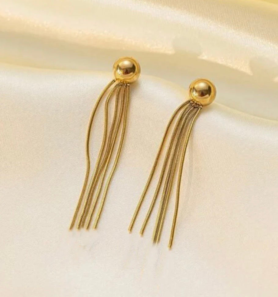 Anti Tarnish Stainless Steel Contemporary Tassel Earrings