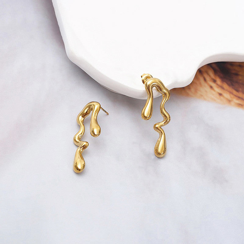Gold-Plated Anti Tarnish Quirky Drop Earrings