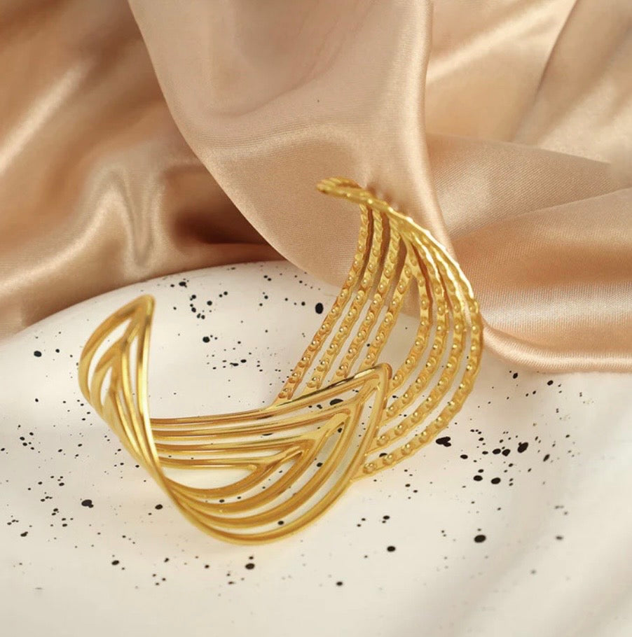 Anti Tarnish Stainless Steel Contemporary Cuff Bracelet