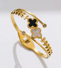 Two Clover Leaf Irish Design Anti-Tarnish Bracelet For Women