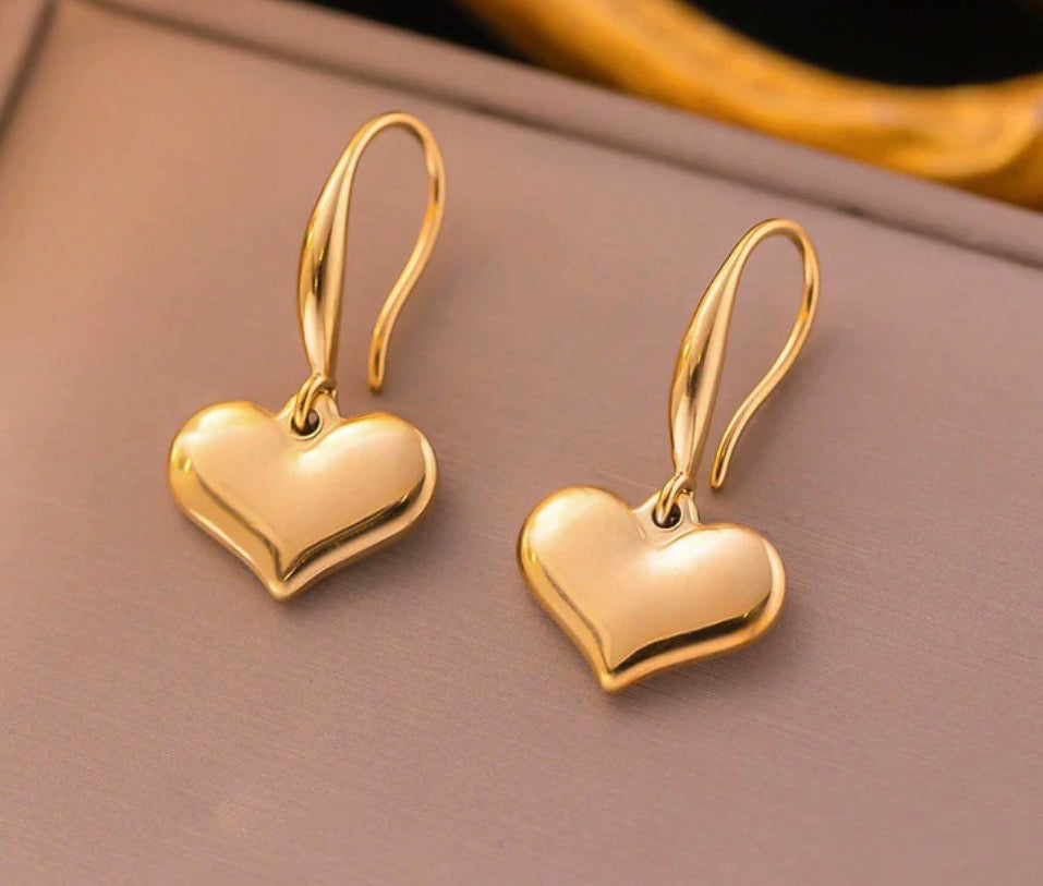 Anti Tarnish Heart Themed Earrings