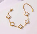White Anti Tarnish Clover Bracelet