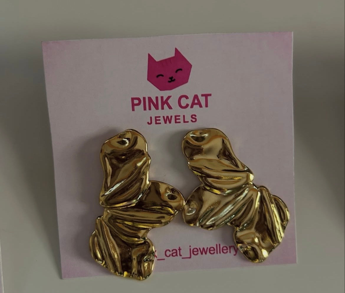 Anti tarnish abstract statement earrings