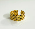 Pyramid Structure Adjustable Anti Tarnish Ring