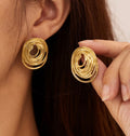 Anti Tarnish Stainless Steel Spiral Stud Earrings