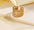 Anti Tarnish Contemporary Adjustable Ring