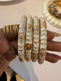 White Anti tarnish Enamel Bangles (Single) Openable & Free-size