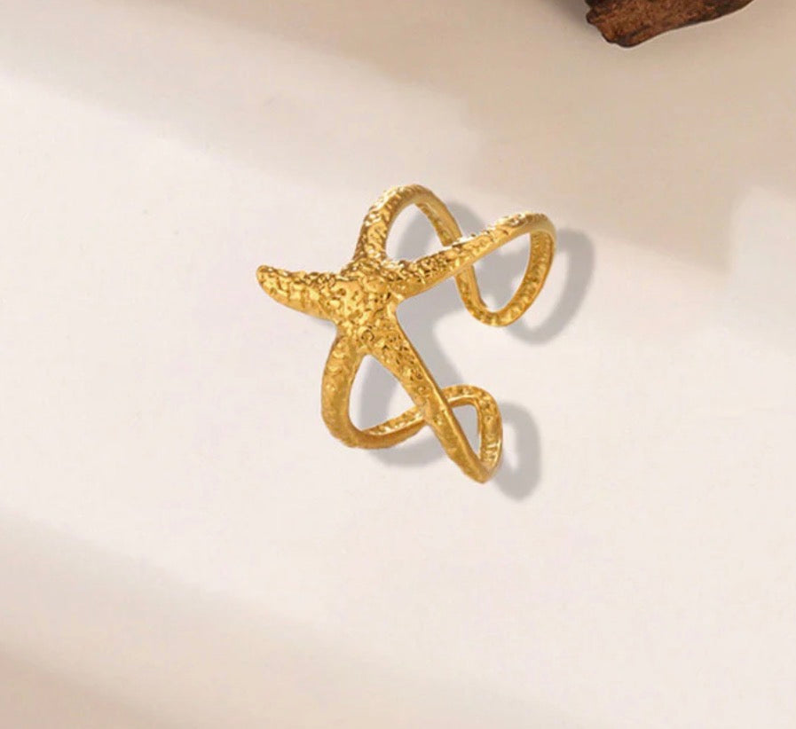 Anti Tarnish Star Themed Contemporary Adjustable Ring