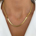 Anti Tarnish Flat Snake Chain Necklace