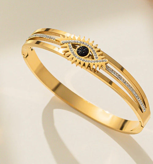 American Diamond Studded Evil Eye Anti-Tarnish Bracelet