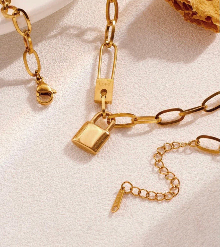 Anti Tarnish Lock Inspired Rope Chain Necklace