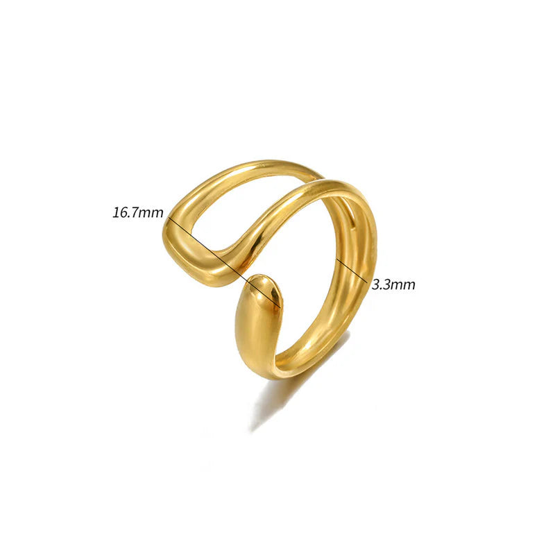 Anti Tarnish Contemporary Adjustable Finger Ring