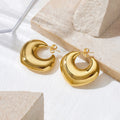 Gold Plated Anti Tarnish Chunky Statement Hoop Earrings