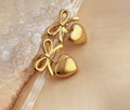 Anti Tarnish Bow Heart Themed Earrings